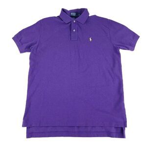 VTG Polo Ralph Lauren Men's Short Sleeve Size L Purple Preppy Cotton Polo shirt